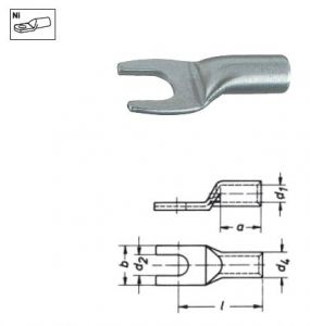 Никелевые трубчатые кабельные наконечники вилочного типа, M4 / 0,5–1 мм KLAUKE 56C4