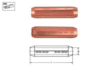 Медные соединительные гильзы для соединений без осевой нагрузки, 25 мм KLAUKE 504R