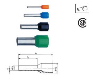 Изолированные втулочные наконечники (синие), 2,5 мм / 8 мм (эконом упаковка) KLAUKE GR173B