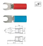 Изолированные кабельные наконечники вилочного типа из листовой меди, 16 мм / 6,4 мм KLAUKE 653C6