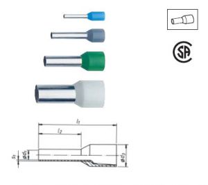 Изолированные втулочные наконечники, цв. ряд 2 (белые), 0,5 мм / 8 мм (эконом упаковка) KLAUKE GR1698
