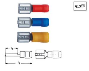 Изолированные плоские разъемы (розетка), желтые, 4–6 мм / 1,2 x 9,5 мм KLAUKE 7509
